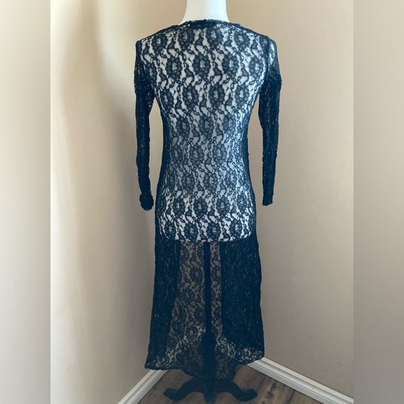 Sheer Lace Long Cardigan Duster - Picture 4 of 7